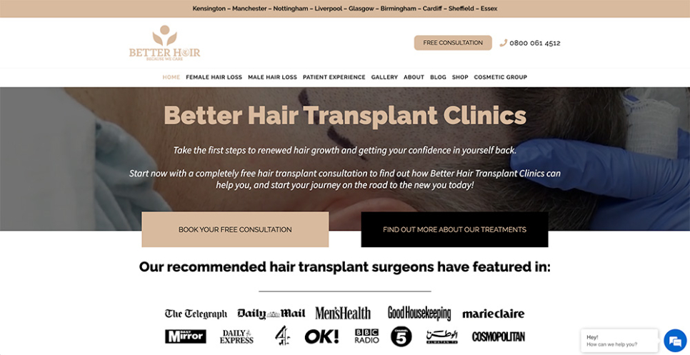 Hair transplant clinic example