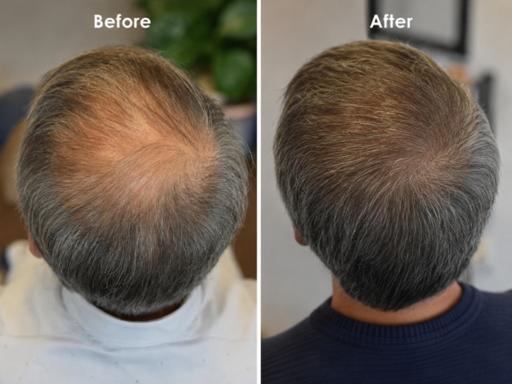 picture showing how finasteride has helped to regrow hair at the crown