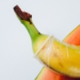 Banana with condom on