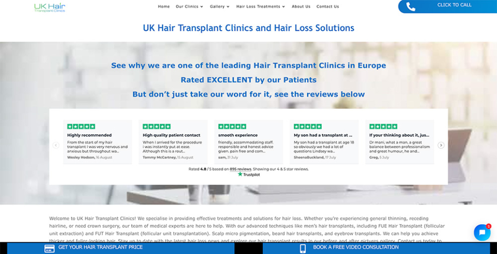 UK hair transplant clinics