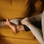 Couple tangled on the sofa