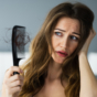 Woman suffering from hairloss