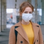 Woman wearing facemask