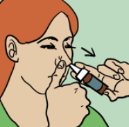 Administer nasal spray graphic