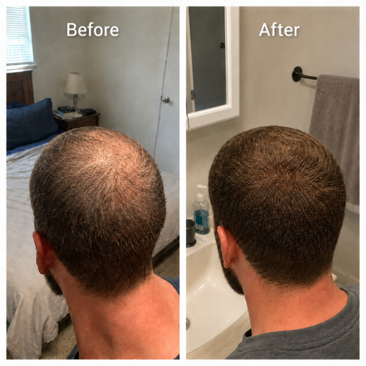 picture showing crown regrowth from taking finasteride